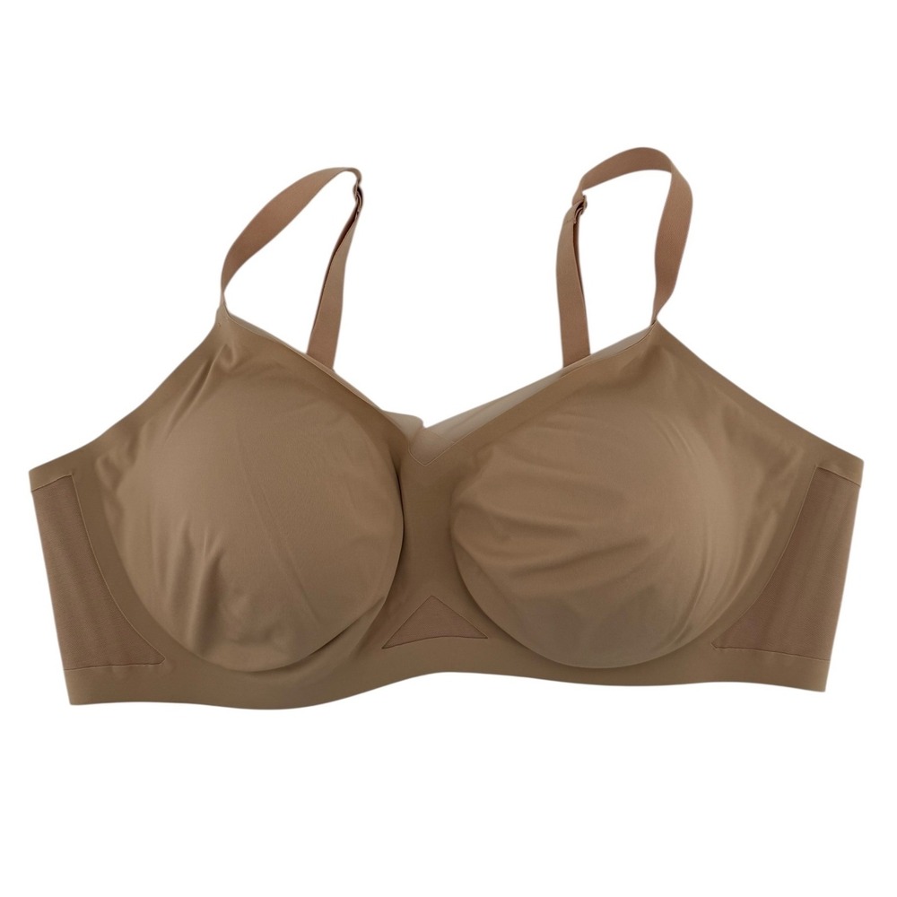 HONEYLOVE Crossover Sculpting Bra‎ 3X Nude Full Support Wirefree 44 DD(E)/DDD(F)